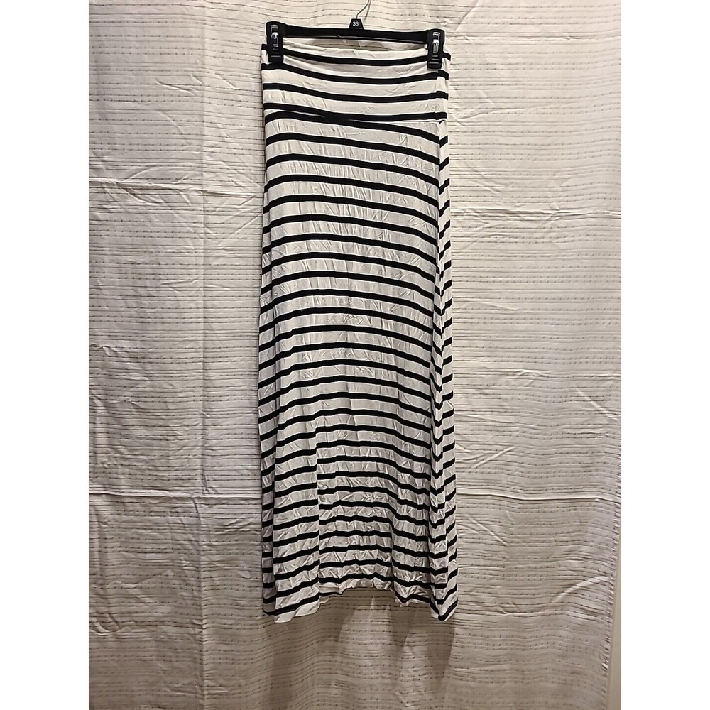 Heart &Hip New Black & White Stripped Maxi Skirt Size ~ S For Women & Girls